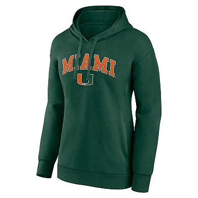 Women's Fanatics Branded Green Miami Hurricanes Evergreen Campus Pullover Hoodie