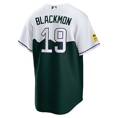 Men's Nike Charlie Blackmon White/Forest Green Colorado Rockies City Connect Replica Player Jersey