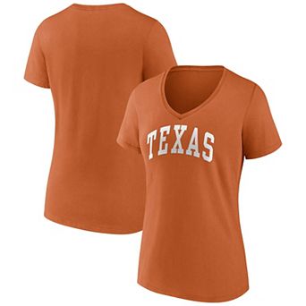 Women's Fanatics Branded Texas Orange Texas Longhorns Basic Arch V-Neck T-Shirt