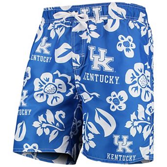Men's Wes & Willy Royal Kentucky Wildcats Floral Volley Swim Trunks