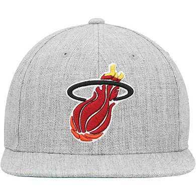Men's Mitchell & Ness Heather Gray Miami Heat Hardwood Classics 2.0 Snapback Hat