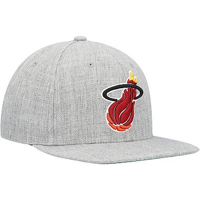 Men's Mitchell & Ness Heather Gray Miami Heat Hardwood Classics 2.0 Snapback Hat