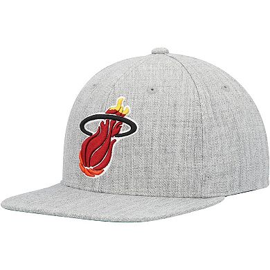 Men's Mitchell & Ness Heather Gray Miami Heat Hardwood Classics 2.0 Snapback Hat