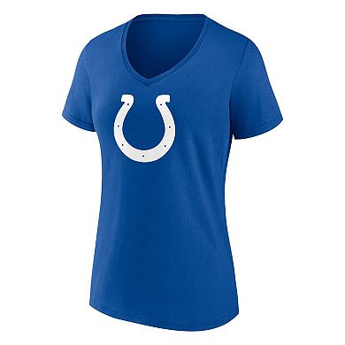 Women's Fanatics Branded Anthony Richardson Royal Indianapolis Colts Icon Name & Number V-Neck T-Shirt