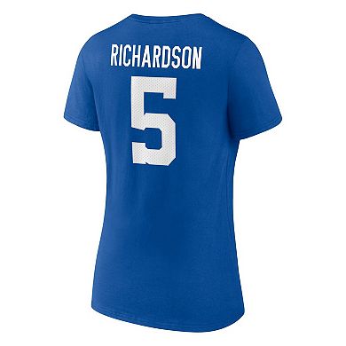 Women's Fanatics Branded Anthony Richardson Royal Indianapolis Colts Icon Name & Number V-Neck T-Shirt