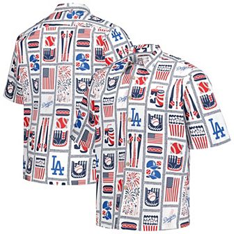 Men's Reyn Spooner White Los Angeles Dodgers Americana Button-Up Shirt