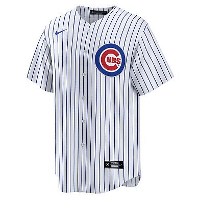 Men's Nike Dansby Swanson White/Royal Chicago Cubs Home Replica Player Jersey
