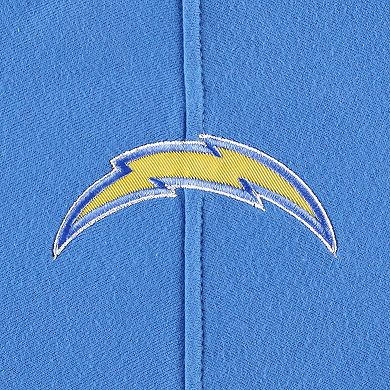 Men's '47 Los Angeles Chargers Heather Gray Gridiron Lace-Up Pullover Hoodie