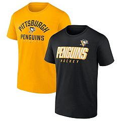Men's Starter Gold/Black Pittsburgh Penguins Cross Check Jersey V-Neck Long Sleeve T-Shirt Size: Extra Large