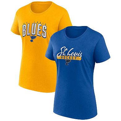 Women's Fanatics Branded Blue/Gold St. Louis Blues Two-Pack Fan T-shirt Set