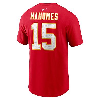 Men's Nike Patrick Mahomes Red Kansas City Chiefs Player Name & Number T-Shirt