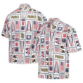 Men's Reyn Spooner White San Diego Padres Americana Button-Up Shirt