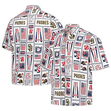 Men's Reyn Spooner White San Diego Padres Americana Button-Up Shirt