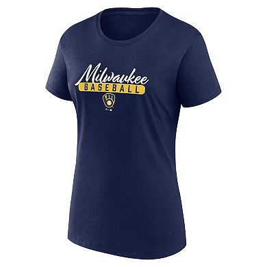 Women's Fanatics Branded Navy/Gray Milwaukee Brewers Fan T-Shirt Combo Set