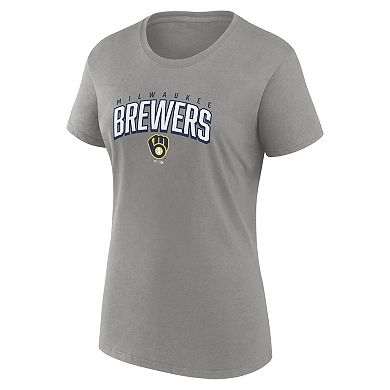 Women's Fanatics Branded Navy/Gray Milwaukee Brewers Fan T-Shirt Combo Set