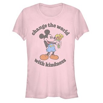 Disney's Mickey Mouse Juniors' Change The World With Kindness Fitted Tee