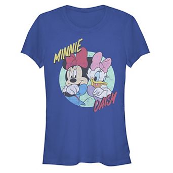 Disney's Juniors' Minnie Mouse And Daisy Badge Fitted Tee