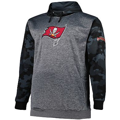 Men's Fanatics Branded Heather Charcoal Tampa Bay Buccaneers Big & Tall Camo Pullover Hoodie
