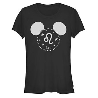 Disney's Mickey Mouse Juniors' Head Leo Sign Fitted Tee