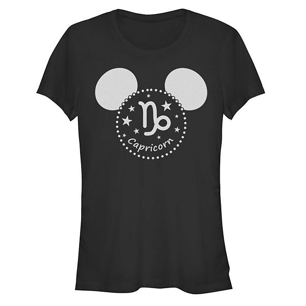 Disney's Mickey Mouse Juniors' Head Capricorn Sign Fitted Tee