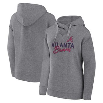 Women's Profile Heather Gray Atlanta Braves Plus Size Pullover Hoodie