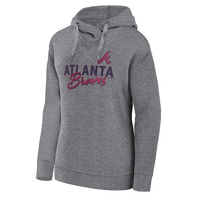 Women's Profile Heather Gray Atlanta Braves Plus Size Pullover Hoodie