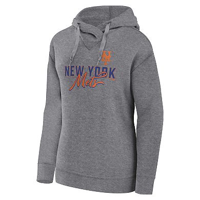 Women's Profile Heather Gray New York Mets Plus Size Pullover Hoodie