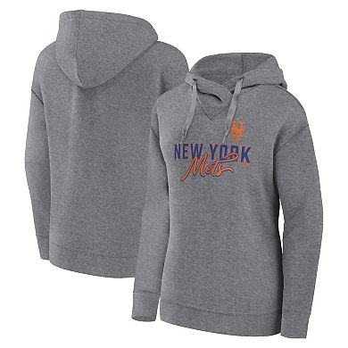 Women's Profile Heather Gray New York Mets Plus Size Pullover Hoodie
