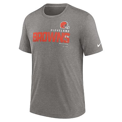 Men's Nike Heather Charcoal Cleveland Browns Team Tri-Blend T-Shirt