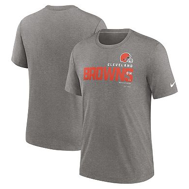 Men's Nike Heather Charcoal Cleveland Browns Team Tri-Blend T-Shirt