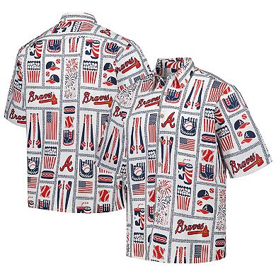 Men's Reyn Spooner White Atlanta Braves Americana Button-Up Shirt