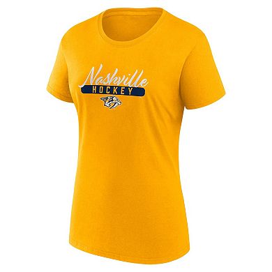 Women's Fanatics Branded Gold/Navy Nashville Predators Two-Pack Fan T-shirt Set