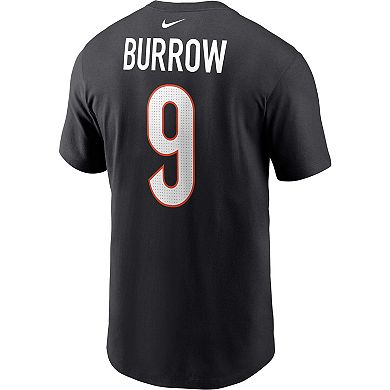 Men's Nike Joe Burrow Black Cincinnati Bengals Player Name & Number T-Shirt