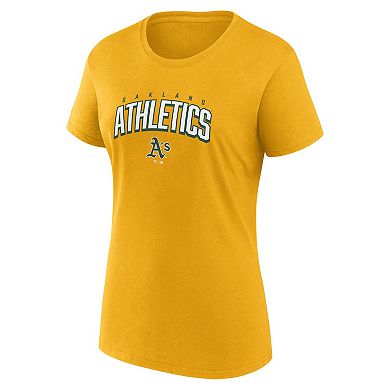 Women's Fanatics Branded Green/Gold Oakland Athletics Fan T-Shirt Combo Set
