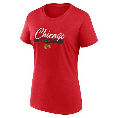 Women's Fanatics Branded Red/Black Chicago Blackhawks Two-Pack Fan T-shirt Set