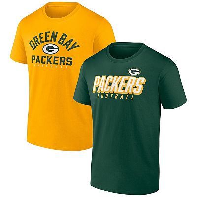 Men s Fanatics Branded Green Gold Green Bay Packers Player Pack T Shirt Combo Set