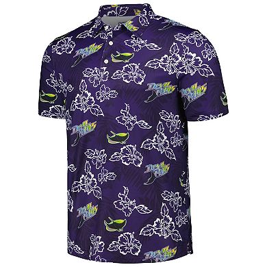 Men's Reyn Spooner Navy Tampa Bay Rays Cooperstown Collection Puamana Print Polo