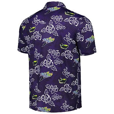 Men's Reyn Spooner Navy Tampa Bay Rays Cooperstown Collection Puamana Print Polo