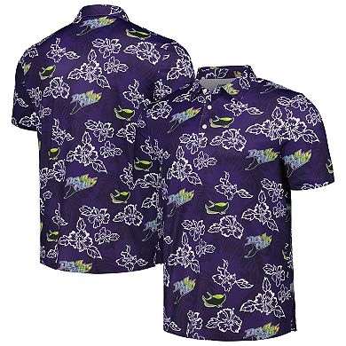Men's Reyn Spooner Navy Tampa Bay Rays Cooperstown Collection Puamana Print Polo