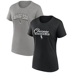 Women's Chicago White Sox New Era Black Baby Jersey Cropped Long Sleeve T- Shirt