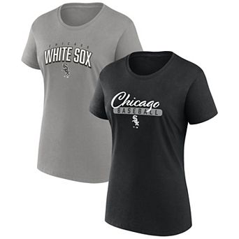 Women's Fanatics Branded Black/Gray Chicago White Sox Fan T-Shirt Combo Set