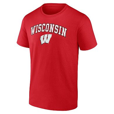 Men's Fanatics Branded Red Wisconsin Badgers Campus T-Shirt