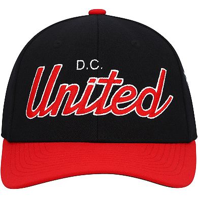 Men's Mitchell & Ness Black D.C. United Team Script 2.0 Stretch Snapback Hat