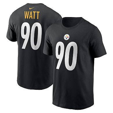 Men's Nike T.J. Watt Black Pittsburgh Steelers Player Name & Number T-Shirt