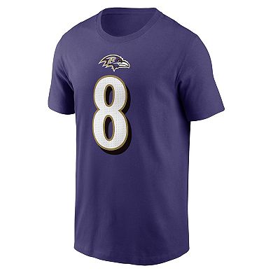 Men's Nike Lamar Jackson Purple Baltimore Ravens Player Name & Number T-Shirt