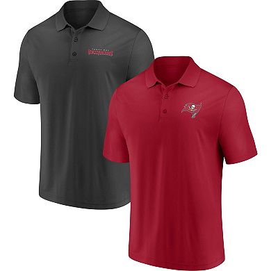 Men's Fanatics Branded Red/Pewter Tampa Bay Buccaneers Dueling Two-Pack Polo Set