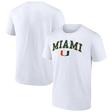 Men's Fanatics Branded White Miami Hurricanes Campus T-Shirt