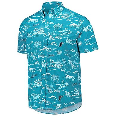 Men's Reyn Spooner Teal Miami Marlins Kekai Button-Up Shirt