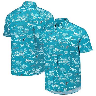 Men's Reyn Spooner Teal Miami Marlins Kekai Button-Up Shirt