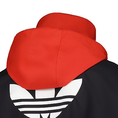 Men's adidas Originals Red/Black Manchester United Hoodie Full-Zip Bench Jacket